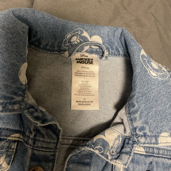 Disney Mickey Mouse Kids Jean Jacket - Blue and White - Picture 2 of 3